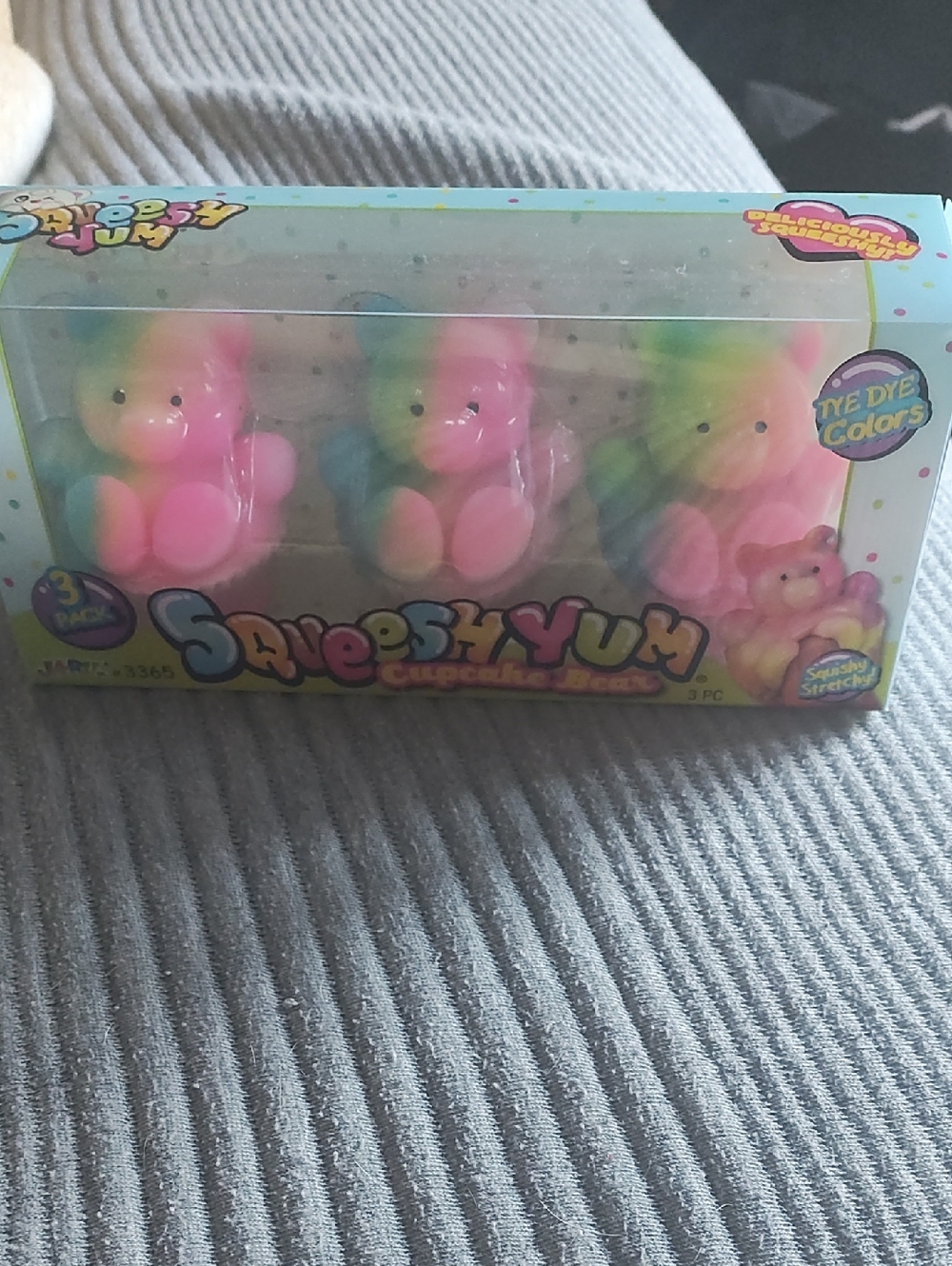 Tie Dye Cupcake Bear 3-Pack - Pink & Rainbow